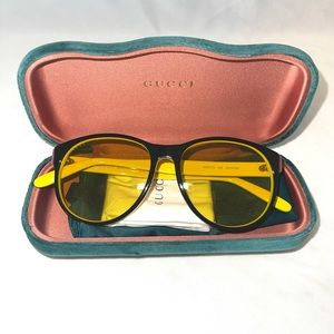GUCCI yellow black women’s sunglasses new
